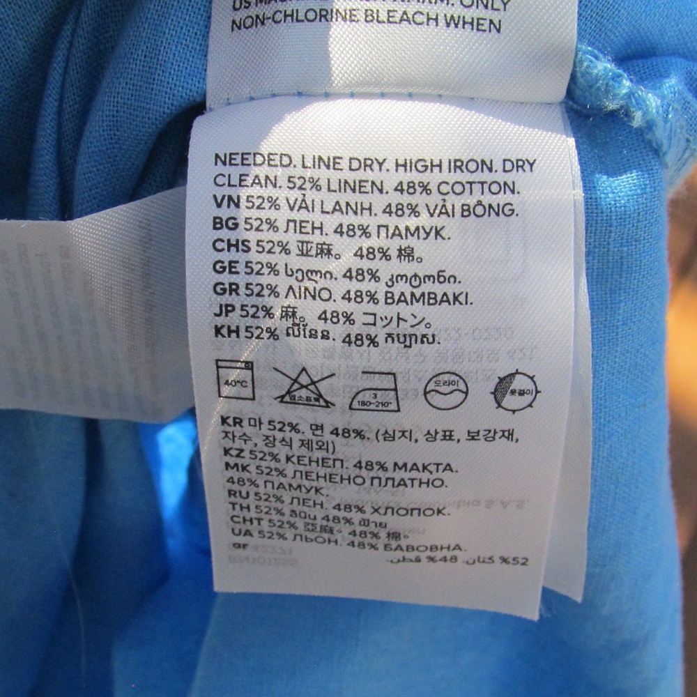 H&M Blue Button Down Oversized Linen Shirt - image 6